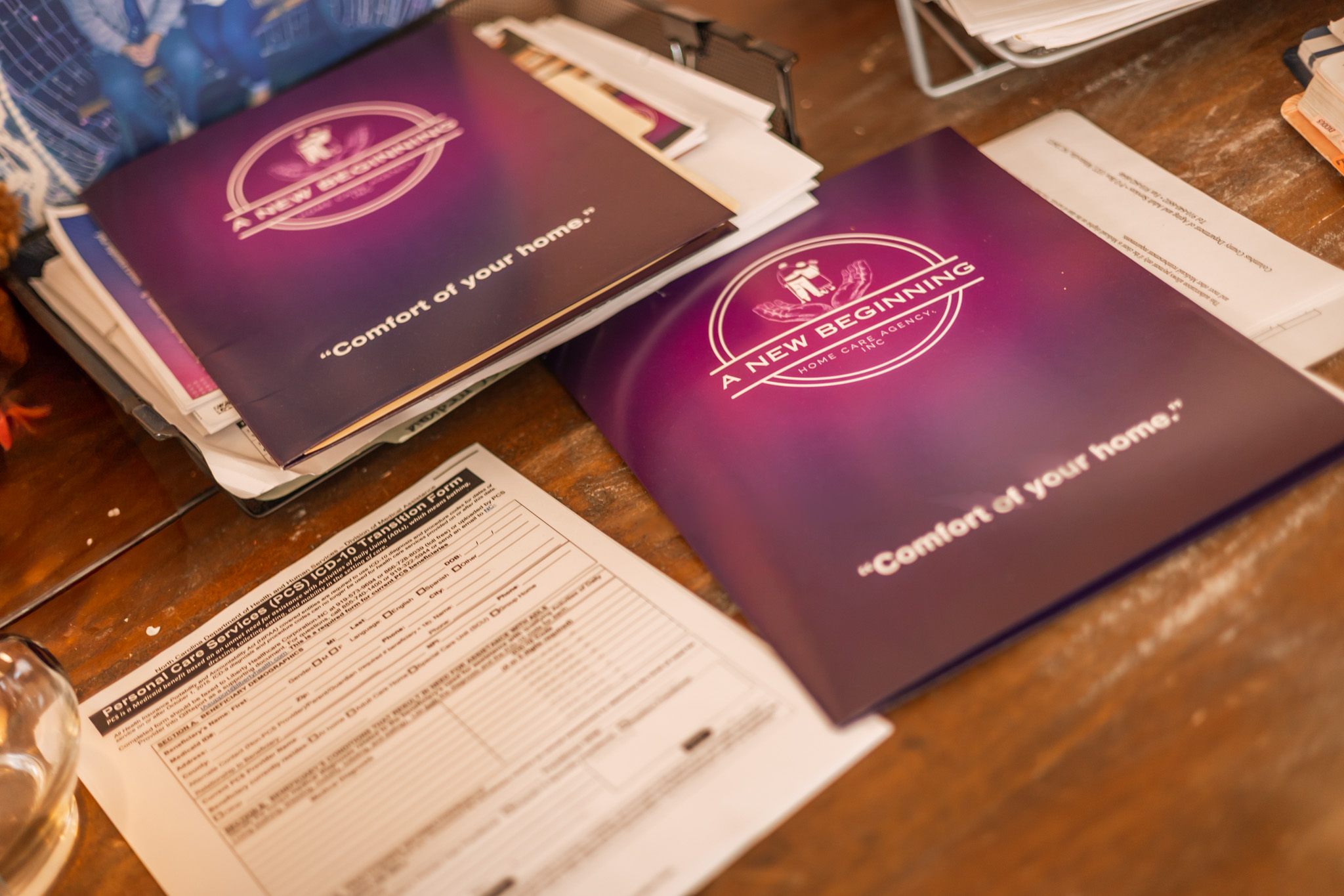 A New Beginning brochures and intake forms